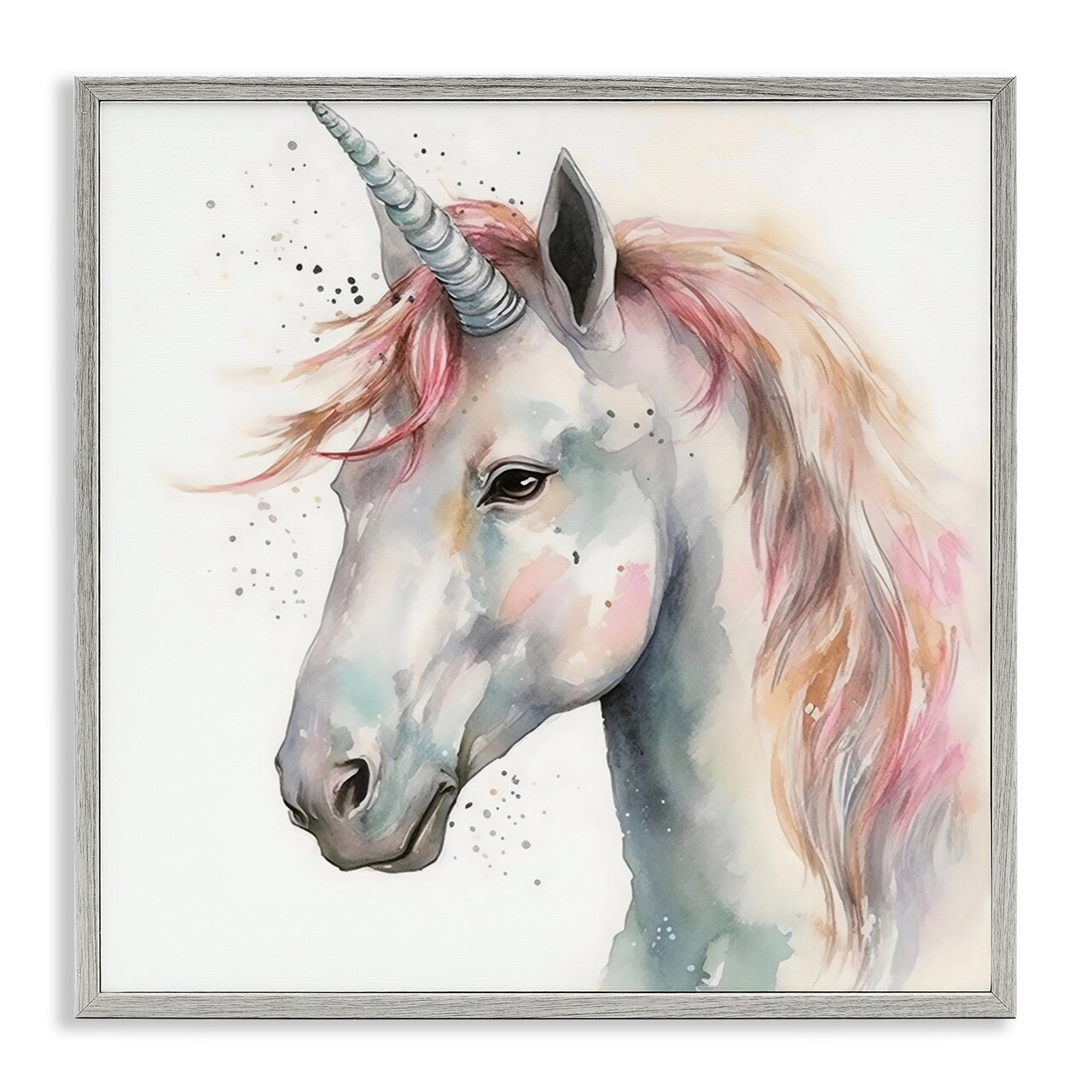 Stupell Industries Unicorn With Pink Mane Framed Giclee, design by Creative Studio